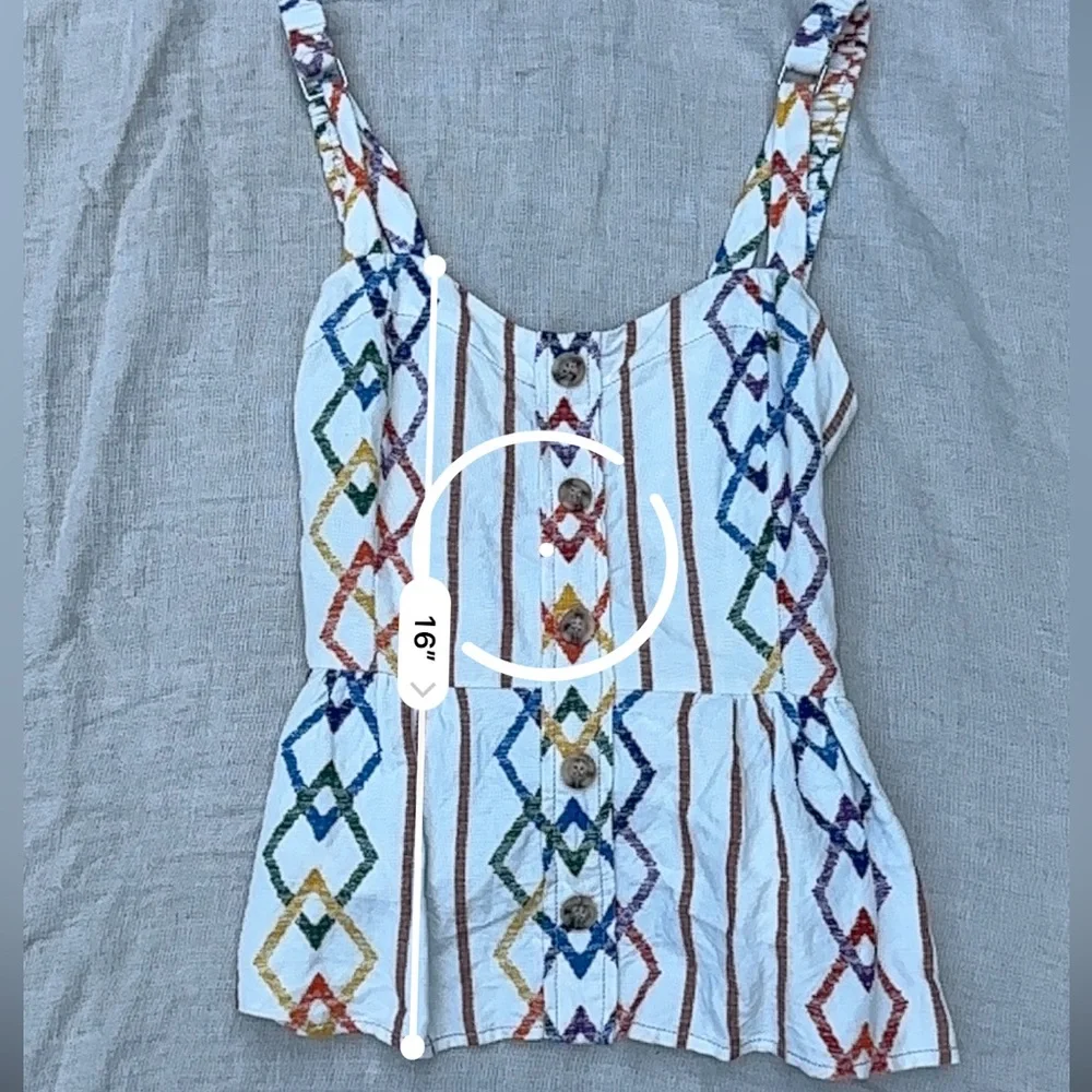 Anthropologie Current Air Los Size S Rainbow and White Tank Top - Picture 7 of 9